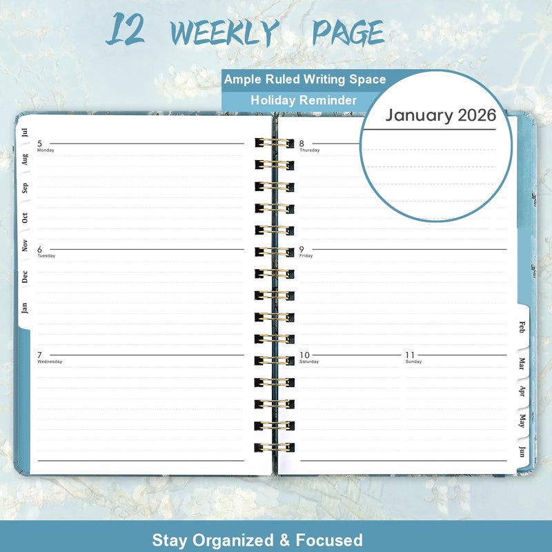 MaaIbok 2025-2026 Planner - Planner 2025-2026, July 2025 - June 2026, Weekly & Monthly Planner, 8.5"" x 6.4"", Planner with Hardcover, Twin-Wire Binding, Monthly Tabs, Inner Pocket, Daily Organizer - Image 4